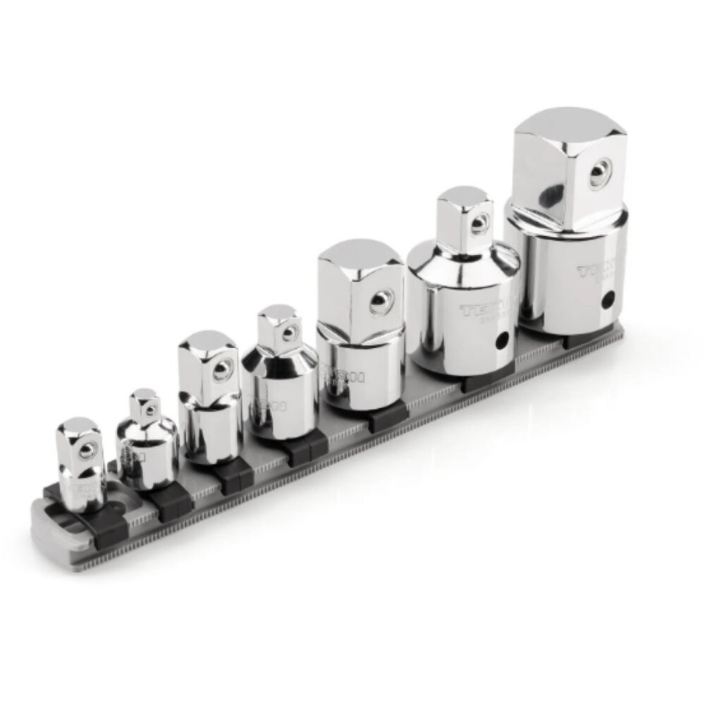 1/4, 3/8, 1/2, 3/4 Inch Drive Adapter/Reducer Set with Rail (7-Piece)